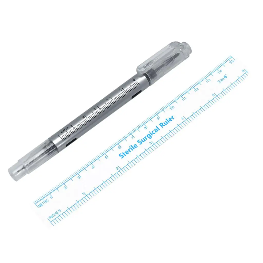

Piercing Dual Tip Skin Marker Pen Eyebrow with Measure Ruler