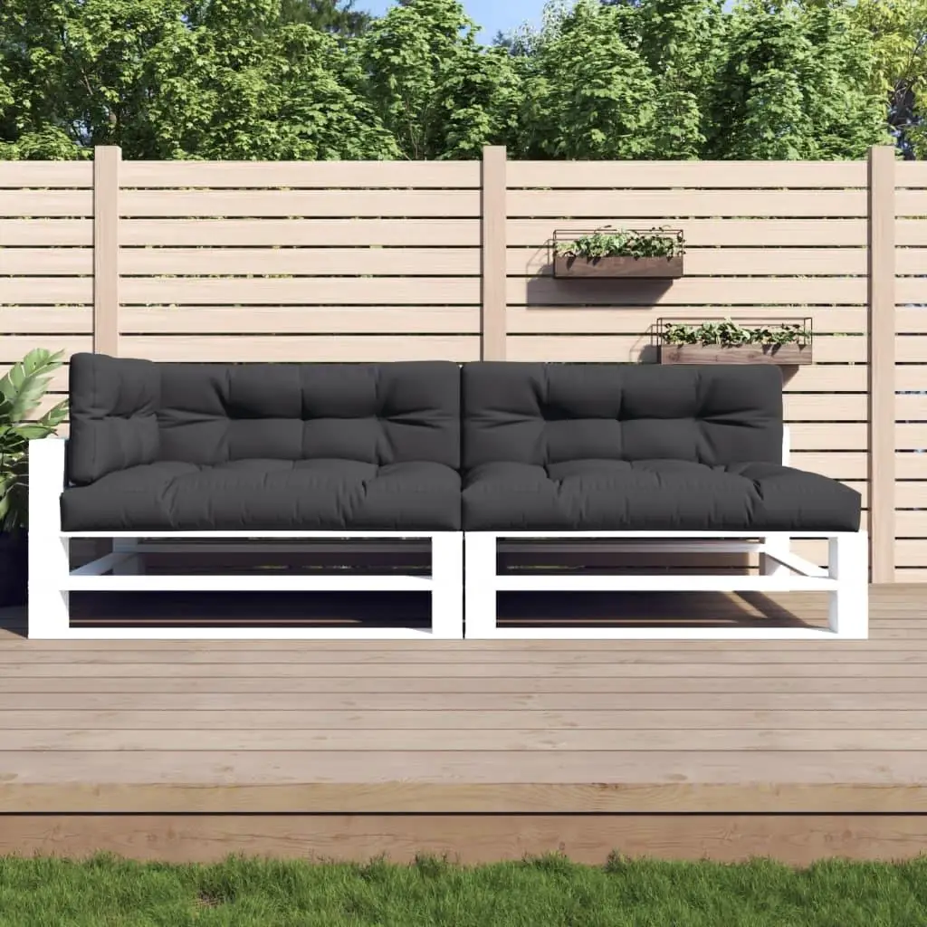Set of 5 Black Fabric Pallet Cushions for Outdoor Patio Furniture