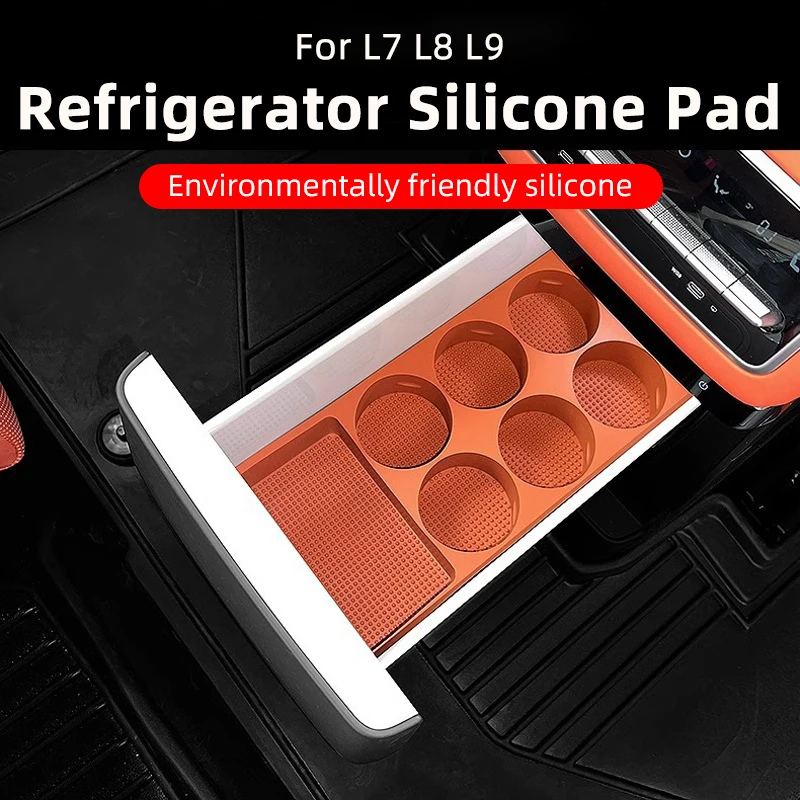 

Refrigerator Organizer Silicone Mat For LEADING IDEAL LiXiang L9 Refrigerator Fixed Anti-Skid Cup Holder Container Tray