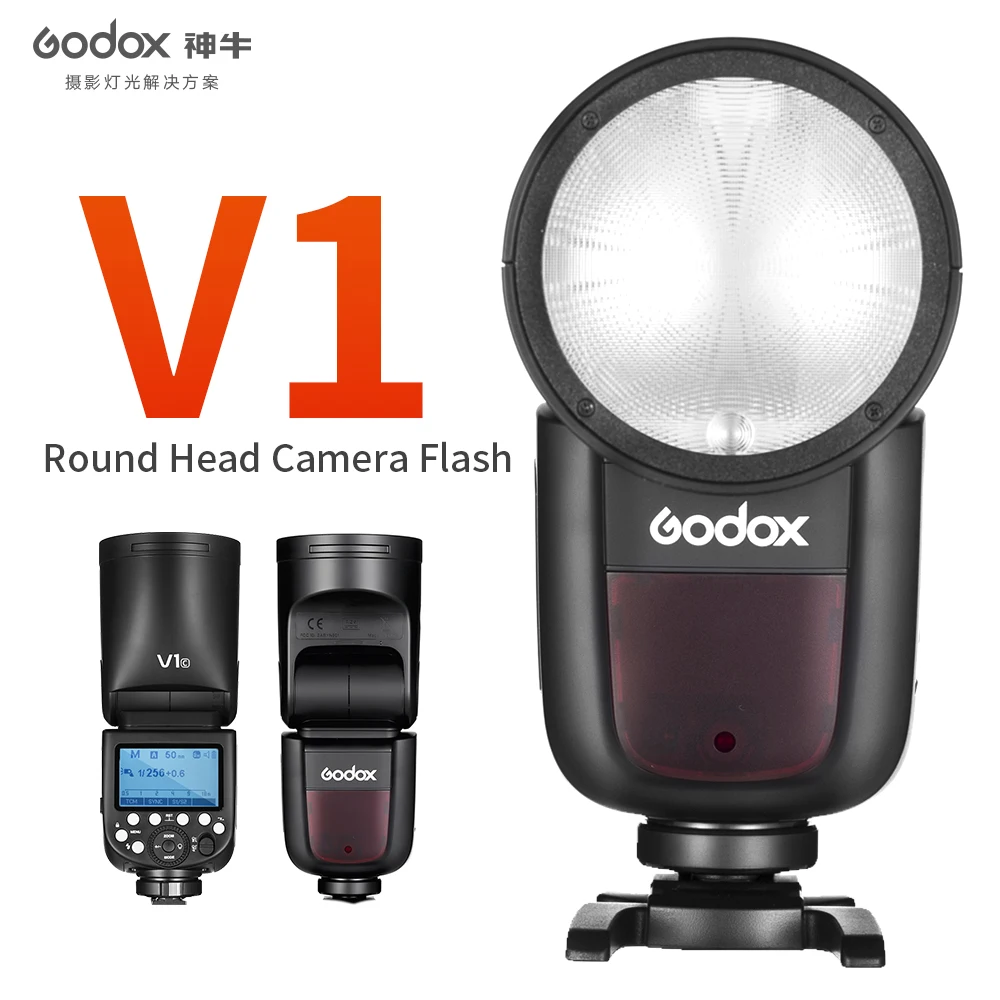 Godox V1 Flash Speedlight V1F Round Head Camera Speedlite for Fuji 