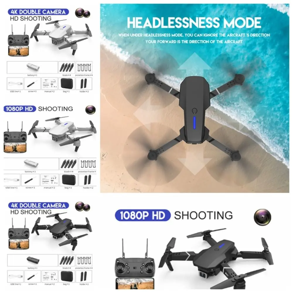 

Квадрокоптер E88pro складной с двойной камерой, Wi-Fi, FPV