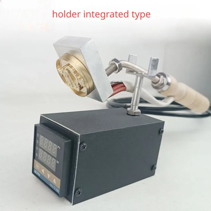500W 220V/110V 가죽 핫 스탬핑 기계 케이크 버거 코코넛 나무 브랜딩 DIY 사용자 정의 황동 로고 스탬프 전기 철 히터