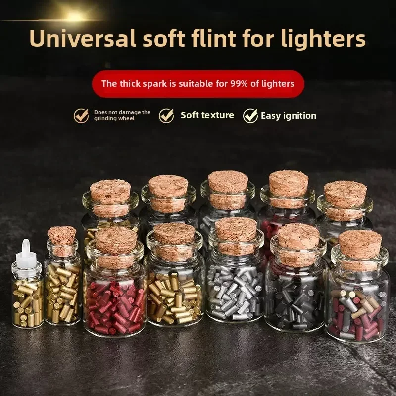 500pcs Gold Universal Lighter Crushed Stone Gasoline Lighter Replacement Spare Parts Size (2.2x5mm) Flint