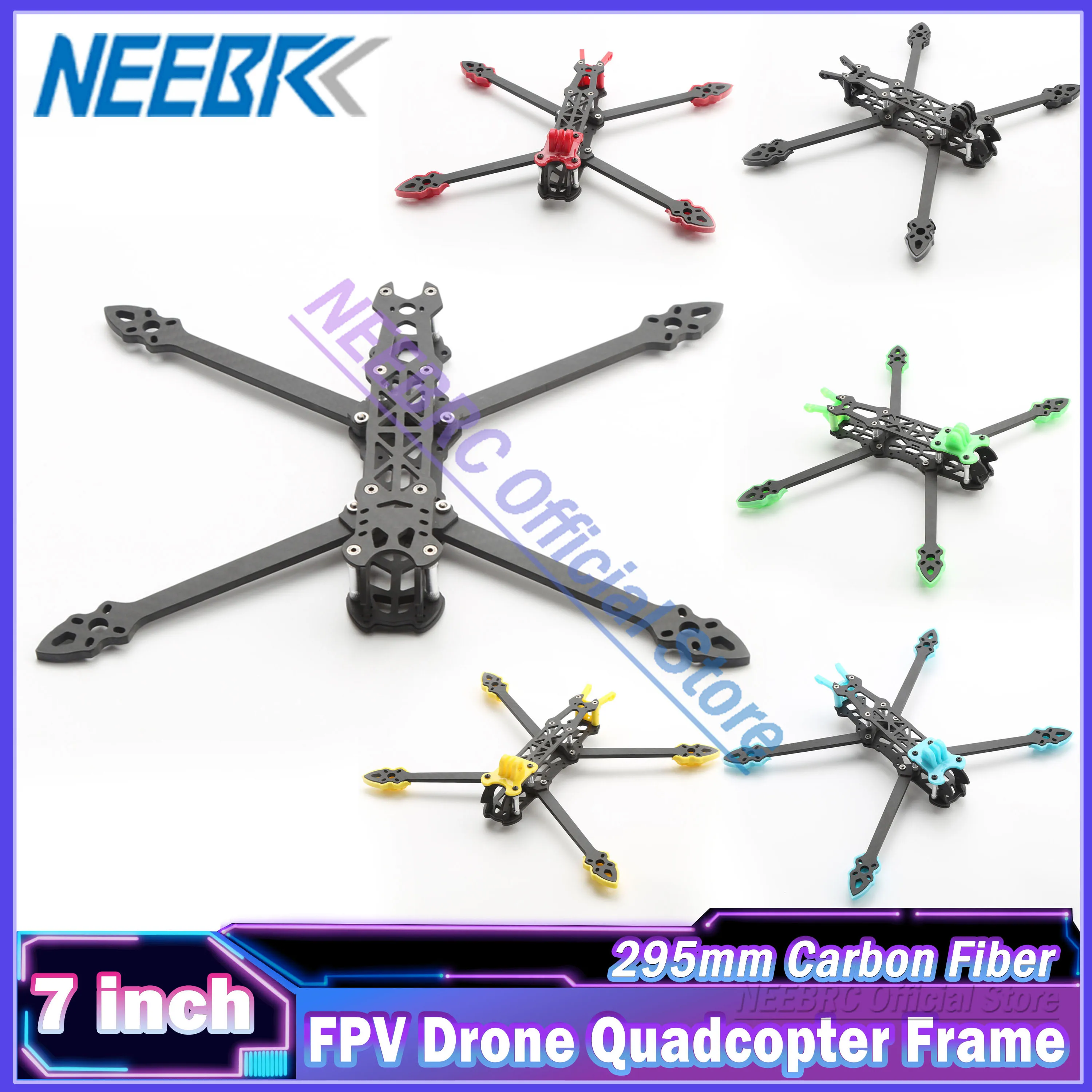 

7inch FPV Drone Quadcopter Frame 295mm Carbon Fiber 5mm Arm Kit for Mark4 RC Racing Four-axle Aerial Model Plane Rack Freestyle