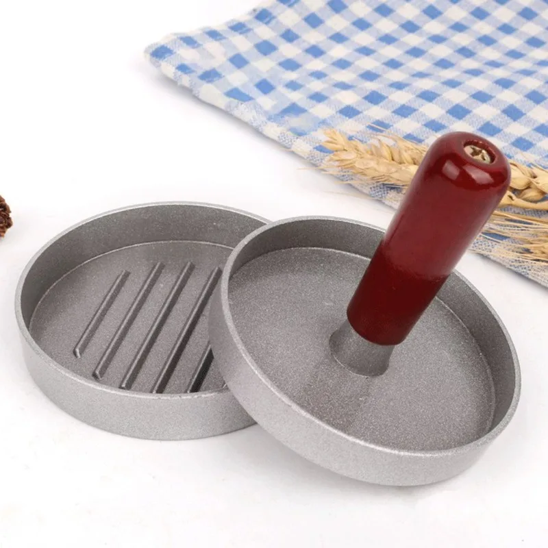 

BAINEL-Round Aluminum Alloy Hamburger Mold, Hamburger Press, BBQ Grill, Patty Maker Mold, 9cm