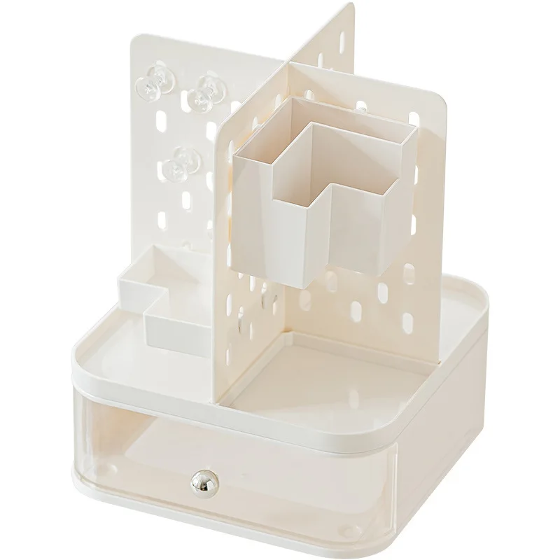 Large Capacity with Drawer Rotatable Hole Hole Plate Pen Holder Storage Box Desktop Storage High Appearance Level DIY