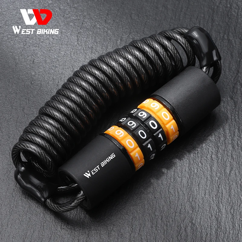 West Biking YP0705078 Bike Lock Cable Bicycle | Motorcycle Helmet Bike Lock - Bicycle Lock