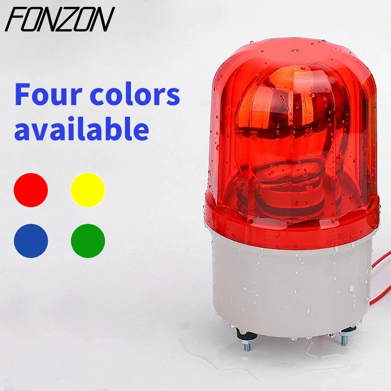 LTE-1101J Rotating Warning Light with Buzzer 12V/24V/220V Waterproof Flashing Signal Light Industrial Signal Safety Alarm