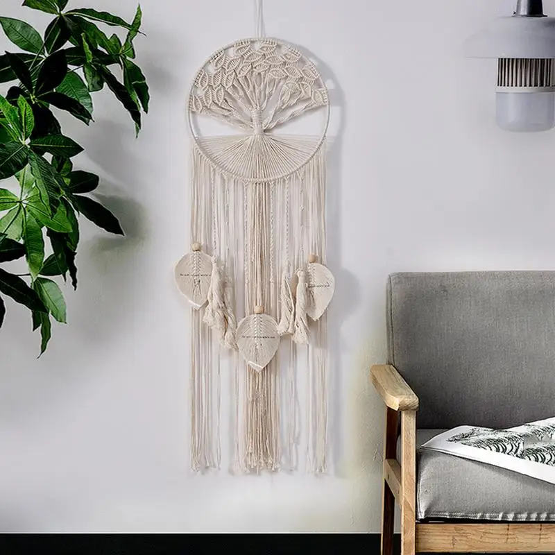 

Tree Of Life Wind Dream Catcher Boho Macrame Woven Tapestry Boho Wall Hanging Tassel Wind Chimes Dreamcatcher Home Decor