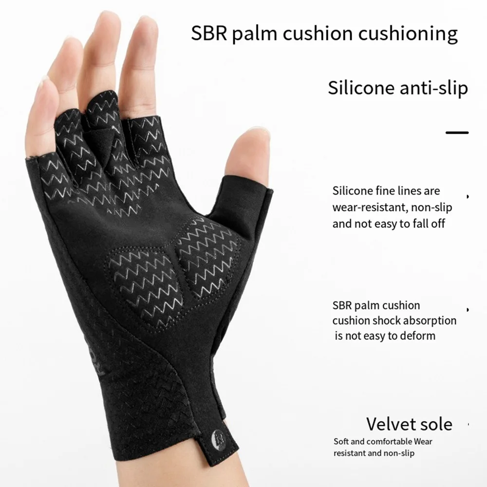 ROCKBROS Spring Summer SBR Pad Cycling Gloves Women Men Breathable Half Finger MTB Bicycle Anti-Slip Gloves Cycling Accessories sport gloves
