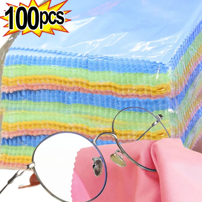 

1/100PCS Microfiber Cleaning Cloth High Quality Chamois Glasses Cleaner Eyewear Cloth Len Phone Screen Cleaning Wipes Wholesale