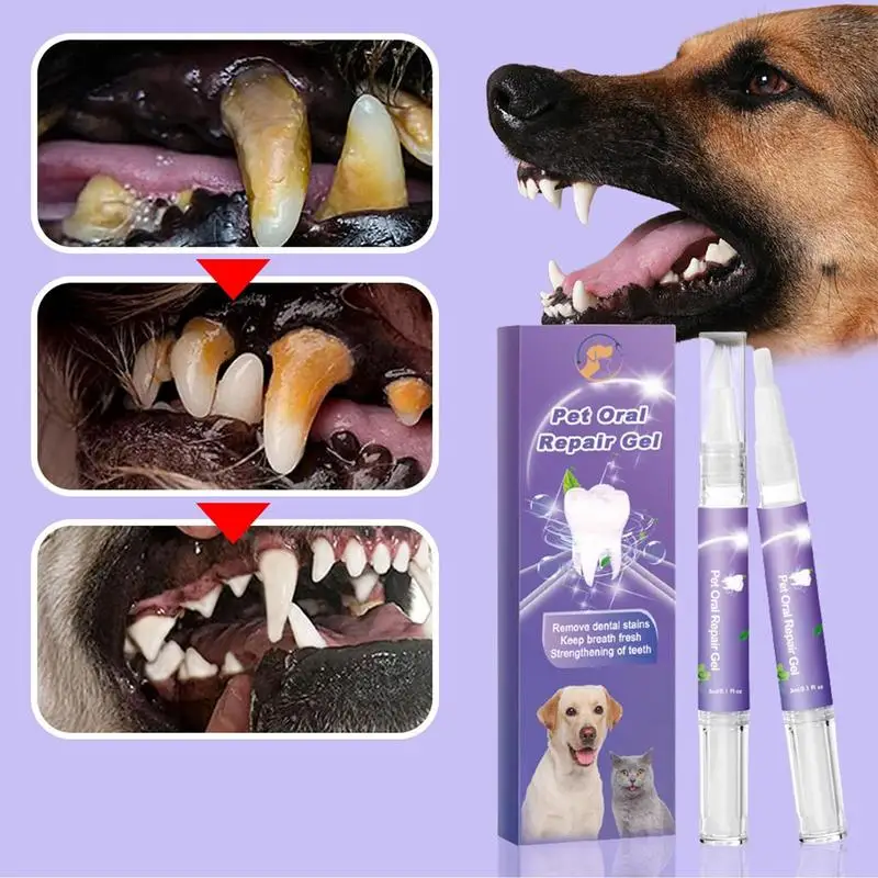 Dog Cat Pet Teeth Cleaning Pen 1/2/3PCS Brightening Grooming Toothbrush Dental Calculus Safe Tartar Remove Tool Mouth Fresh dog dental gel