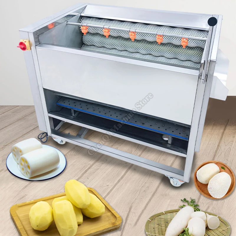 Potato Cleaning Peeling Machine Brush Automatic Water Spraying Radish Oyster Commercial Washing Equipment 6