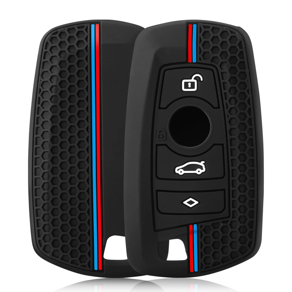 Premium Silicone Car Key Cover - Protective Remote Fob Shell Jacket with 3 Buttons