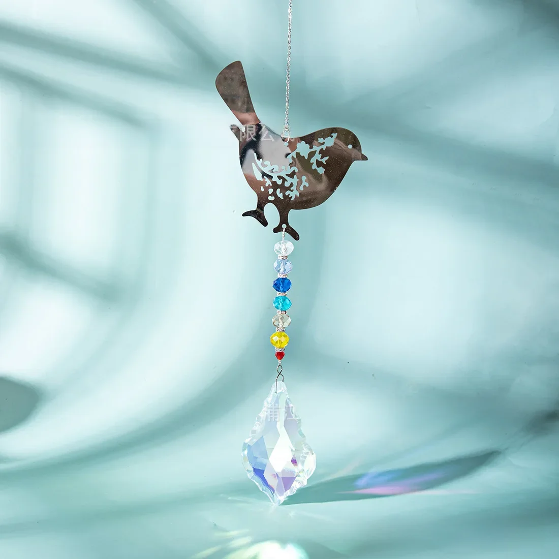 Hummingbird Angel Crystal Rainbow Pendant Colorful Beads Crafts Hanging Ornament Gardening Crystal Ornament Christmas Decorat... crystal ornament