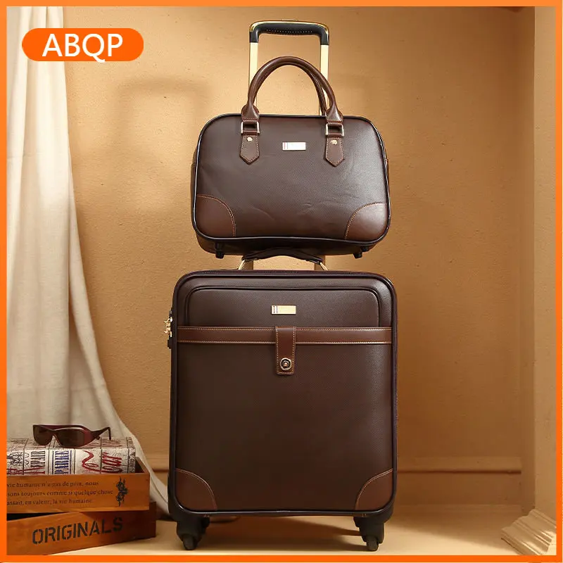20 inch business travel suitcase 16 inch trolley case male leather