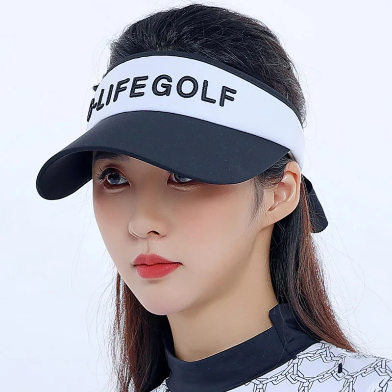 G-Life Ladies Anti-Uv Roofless Golf Caps Women Sunscreen Patchwork Hats Girl Bow Adjustable Visor Letter Printing Baseball Cap