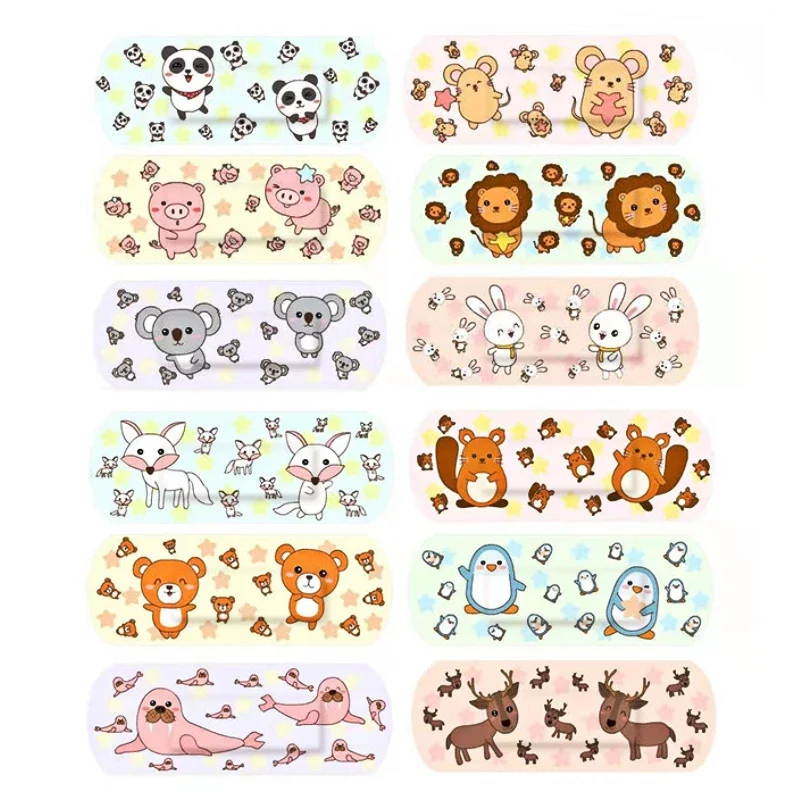 Medical bandaids 120pcs/lot kawaii cartoon animal pattern waterproof hemostasis adhesive baby wound plaster patches for kids