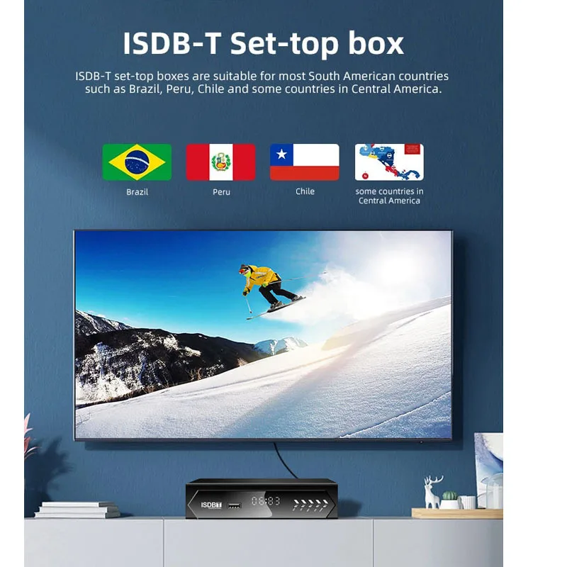 TV Tuner 1080P HD ISDB-T Receiver TV BOX Conversor Digital Tv Decoder ISDBT FTA Terrestrial for Brazil Chile Peru Philippines