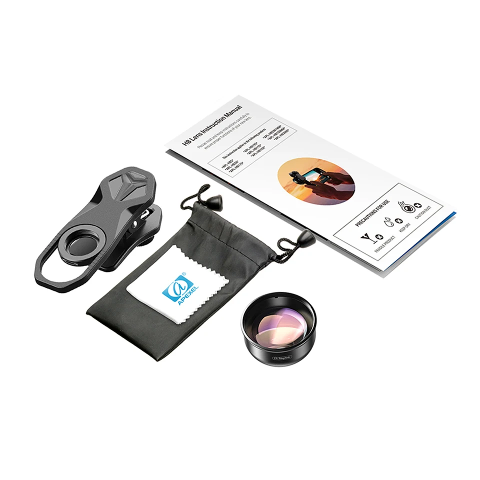APEXEL APL-HD5T 다층 휴대폰 망원 렌즈, 고품질 LED 조명 사진, 2X 줌 - AliExpress