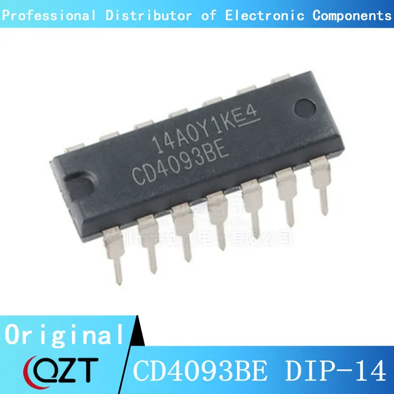 10pcs/lot CD4093BE DIP CD4093 CD4093B HEF4093BE 4093BE DIP-14 chip New spot 10pcs new 100% original cd4093be integrated circuits operational amplifier single chip microcomputer dip 14