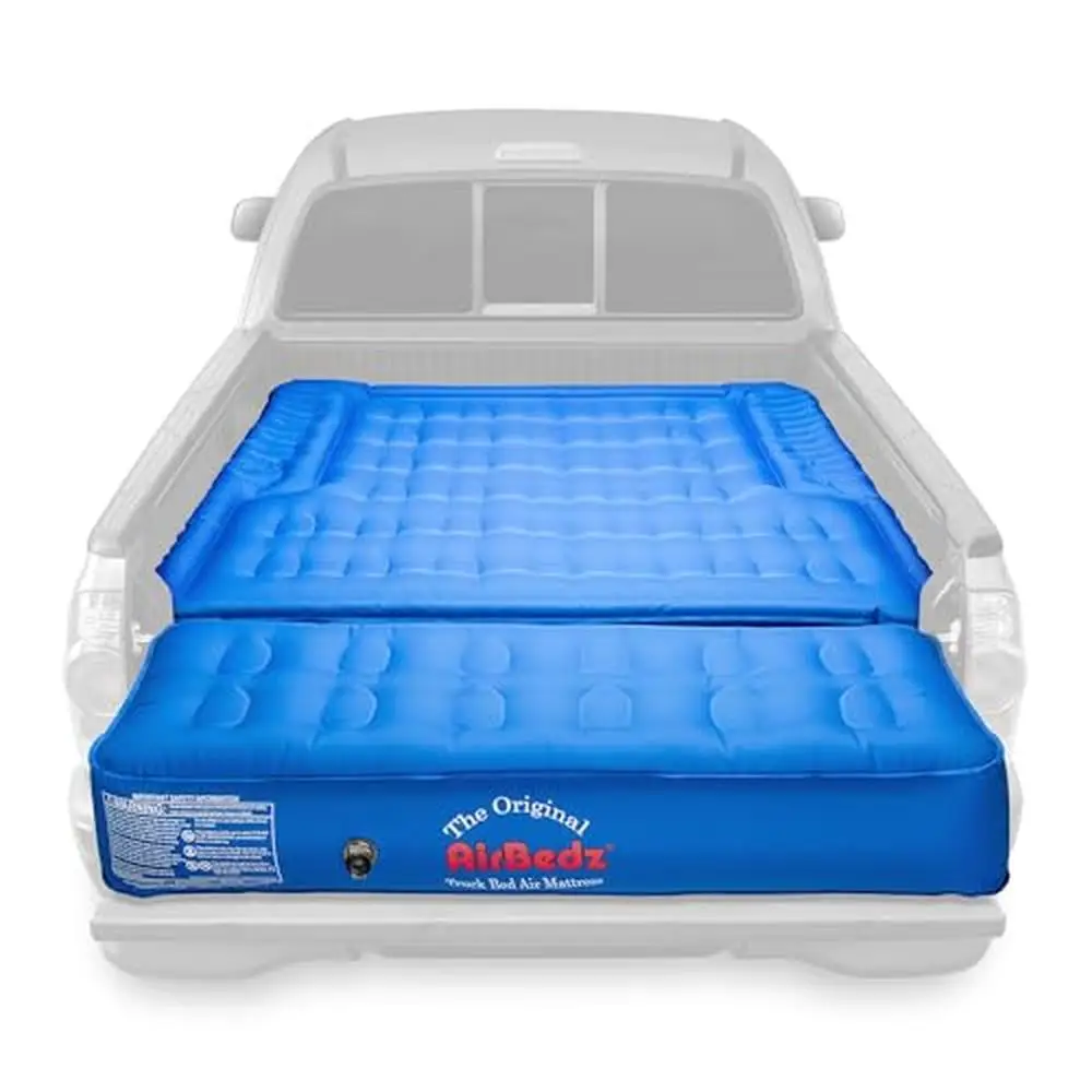 Full Size Short Truck Bed Air Mattress Portable Built-In Pump Blue inflatable mattress,camping mattress