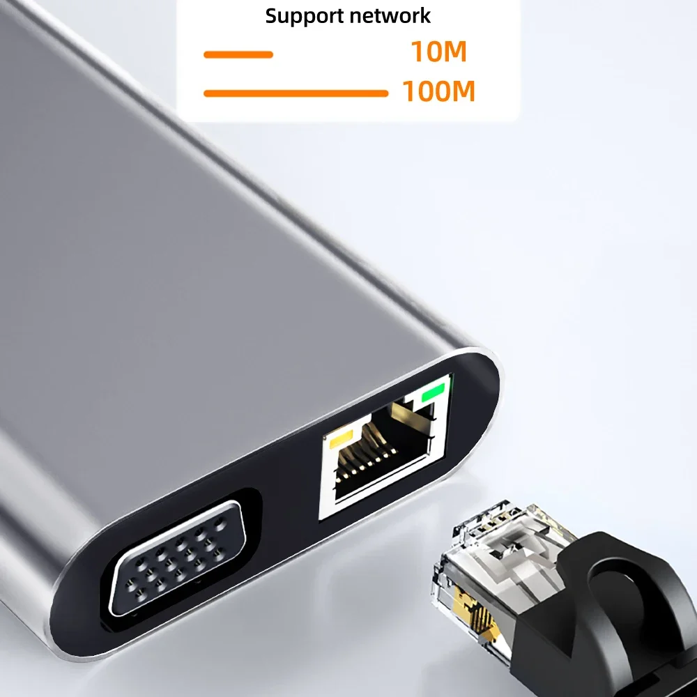 11-in-1 USB C Docking Station USB C HUB Type C to HDMI 4K USB 3.0 5Gbps Transmission USB Splitter Adapter For Laptop Macbook
