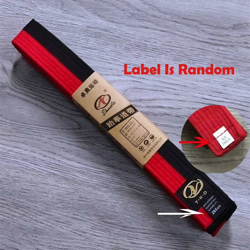 Martial Arts Belts 1.6 To 2.8M Mutlicolors Cotton Kids Adults Taekwondo Belt Ribbon Waistband Judo Wushu Black Yellow DEO