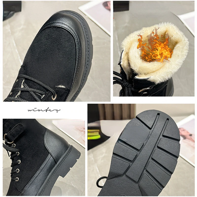 Suede Women's Boots 2023 New Winter Cold-proof and Warm Modern Boots Outdoor Casual Sports Plush Short Boots Zapatos De Mujer