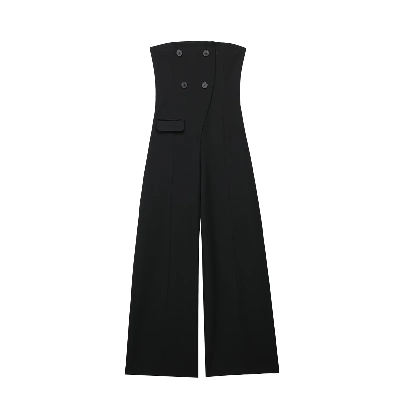 

TRAF Black Long Jumpsuits Woman Off Shoulder Jumpsuit For Women Backless Sexy Jumpsuit For Womens Wide Pants Elegant Jumpsuits