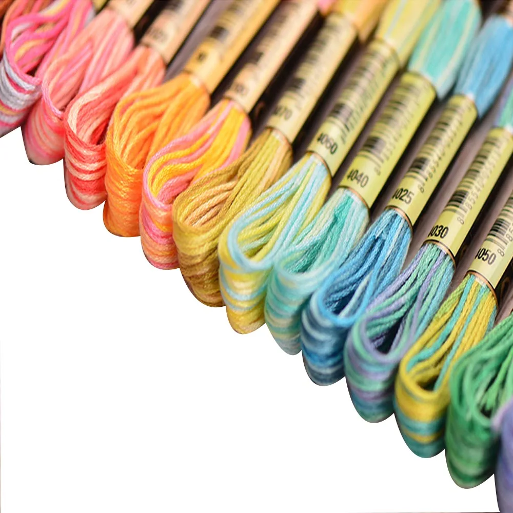 

10 PCS/Bag, 78-color segment dyed two-color embroidery thread handmade accessories cross-stitch gradient Or Choose Your neede