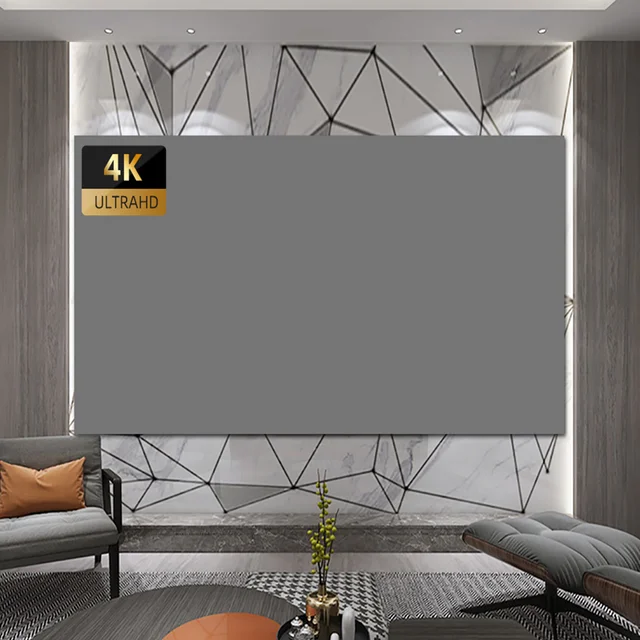 VEIDADZ Projector Screen 60 72 84 92 100 110 120 130 133inch 16:9 Foldable Anti-Light Grey Reflective Cloth for Home Party Movie