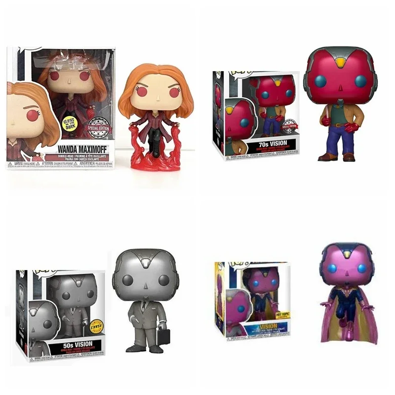 Фото Виниловая экшн-фигурка из ПВХ Funko Marvels Wanda Maximoff 855 #50s Vision 714 #70s Vision 718 # Билли и Томми на Хэллоуин, игрушки-модели №2