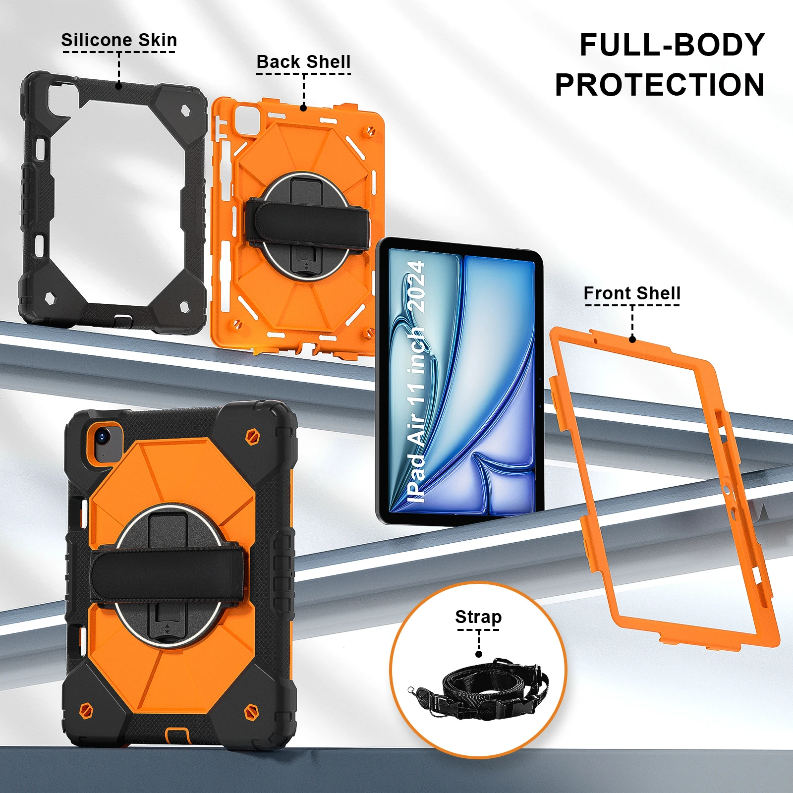 360 Rotatable Hybrid Protective Tablet Case Cover
