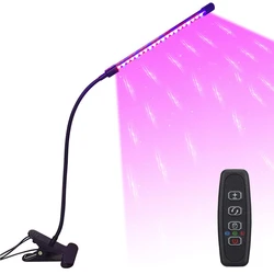 Indoor USB LED Plant Grow Light with Full Spectrum and Adjustable Timer - 10 Dimmable Levels for Hydroponic Garden or Greenhouse (1 Head USB-20LED)