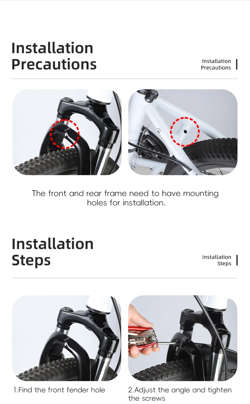 WEST BIKING 2 Stück Fahrradkotflügel Kotflügel Staubdicht Radfahren Spritzschutz Universal Fahrrad Kotflügel Spritzwassergeschützt für Mountainbike – Detail 23
