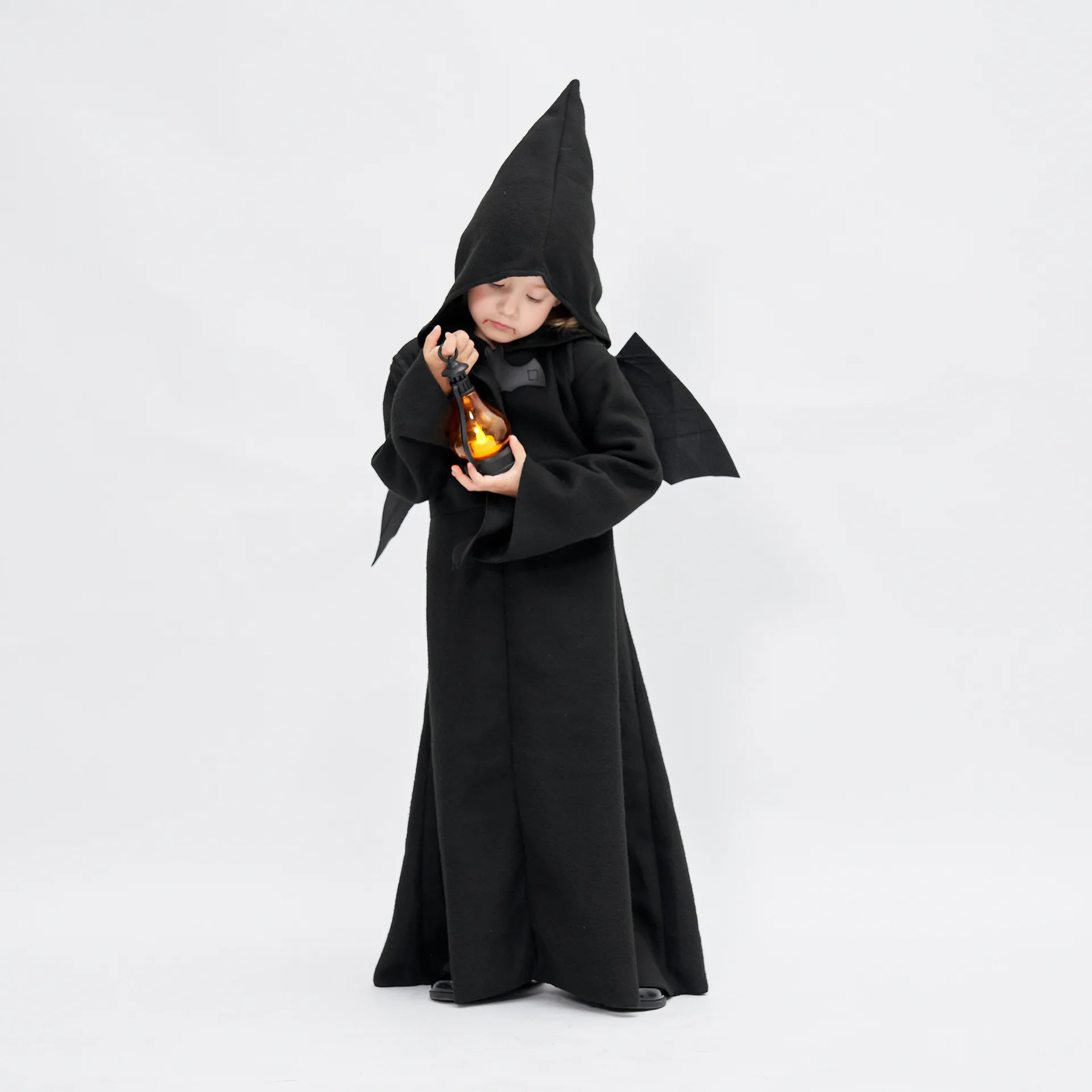 Fantasia Vampira Prata Vestido Infantil com Capa - Halloween