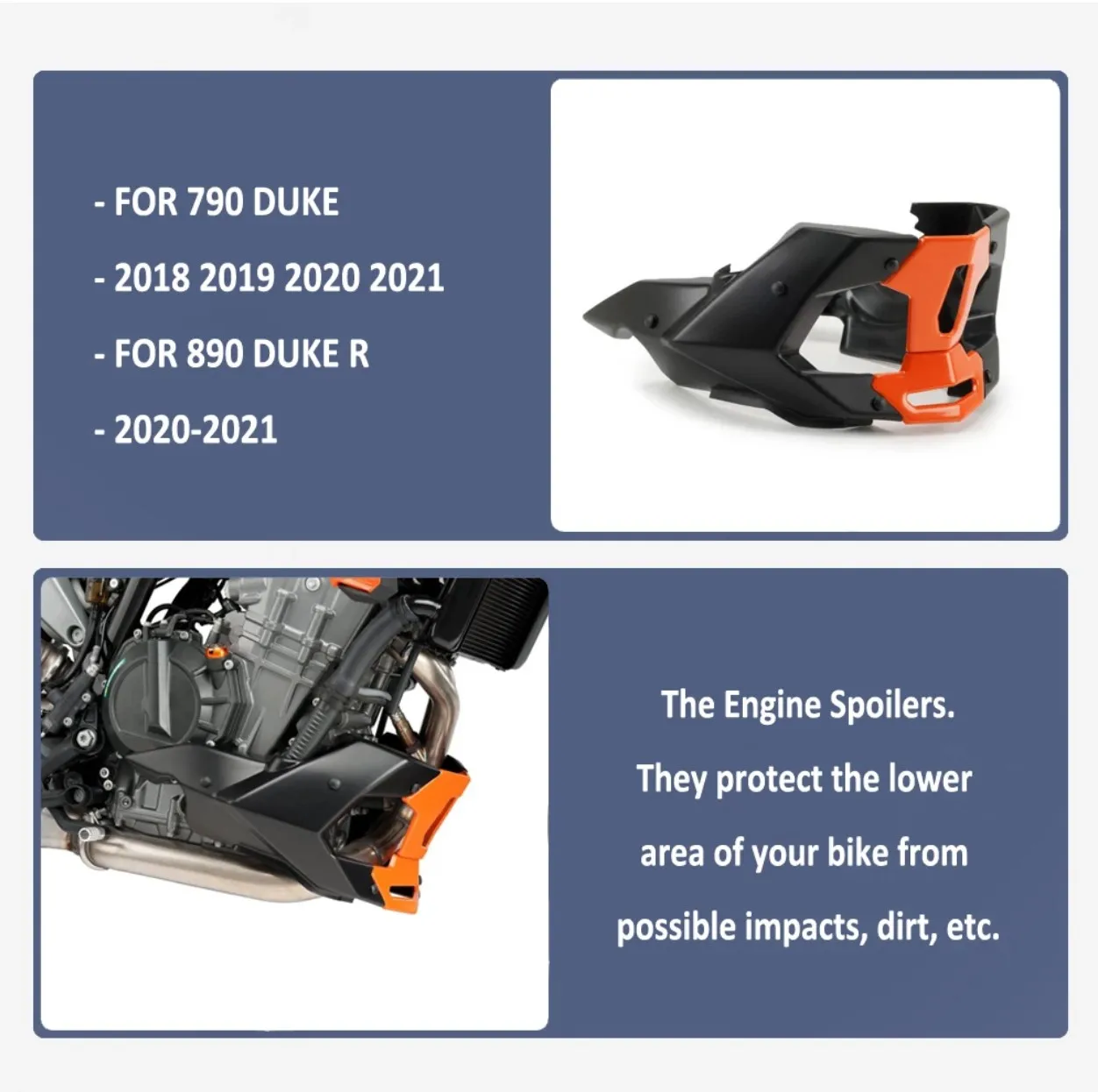 Motorcycle Engine Cover Engine Cover Protector Engine Guard For 790 DUKE 790duke 890 DUKE R 890duke R Motorcycle Front Engine Spoiler Protective Cover