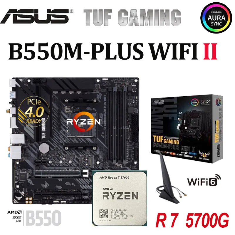 Carte mère AMD Ryzen 7 5800X R7 5800X, CPU + ASUS TUF GAMING B450M PRO S  Set Kit, processeur, AM4, neuf, sans ventilateur - AliExpress