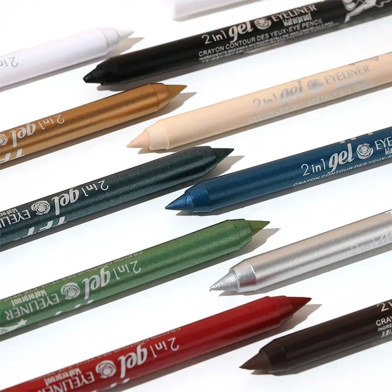 Waterproof Eyeliner Gel Pencil Red Brown White Ultra-slim Soft High Pigment Lip Liner Professional Lasting Eyes Makeup