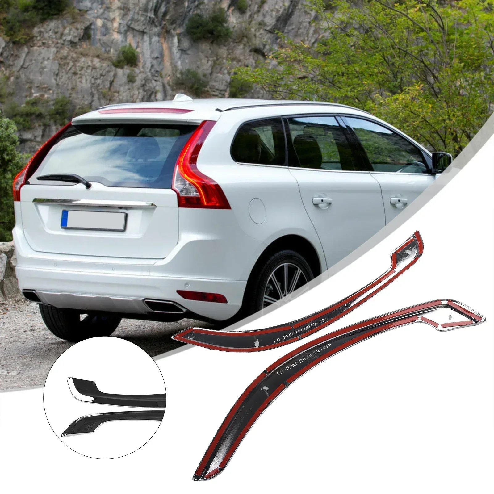 rong-car1 2 Stks ABS Chrome Auto Achter Mist Licht Lamp Cover Trim