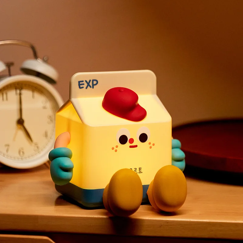 

Creative Cute Milk Box Night Light Cartoon phone Holder Baby Shower Birthday Gift Rechargeable Night Lamp Baby Room Decoration