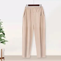 Summer Thin High Waist Cool Pants Women's Chiffon 2025 Elastic Loose Straight Leg Pants Women's Casual Pants - Image 4