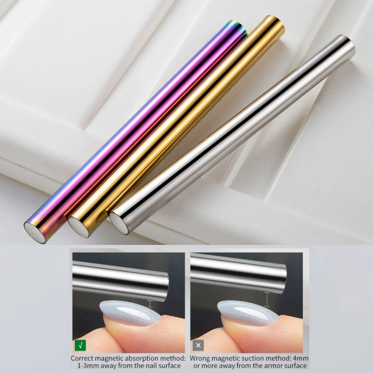 1PC Cat Eye Nail Magnetic Stick Cylindrical Magnet for Cat Eye UV Gel Polish Snowlight Glitter Effect Tools Manicure Design Tool