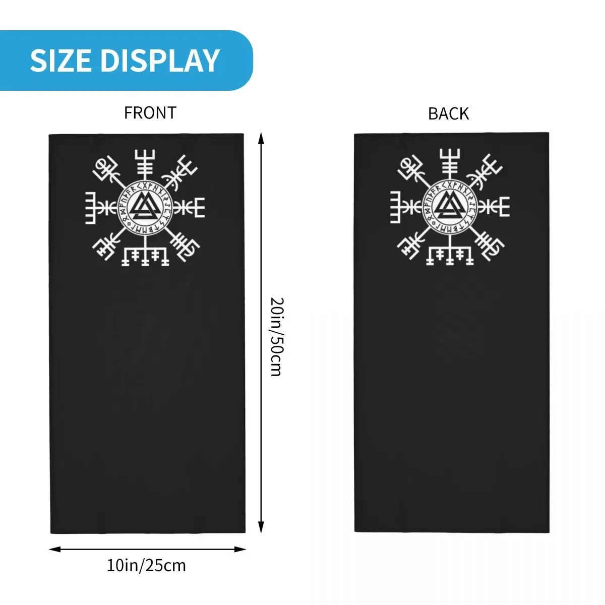 Bandana Neck Gaiter Viking Compass Vegvisir Valknut Symbol Runes Printed Outdoor Sports Unisex Winter