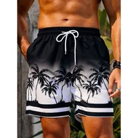 Coconut Tree Pattern Beach Shorts For Men Fishbone 3D Printed Swim Trunks Summer Street Surf Board Shorts Vacation Short Pants 1