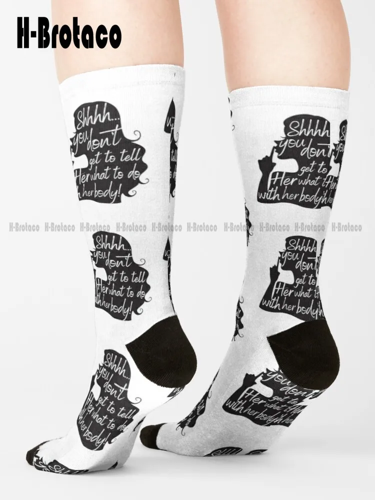 

Her Body Her Choice Reproductive Rights Women'S Rights Pro Choice Feminist Socks Women Halloween Socks Custom Gift Harajuku Art