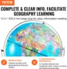 Illuminated World Globe with Stand, 13 in/330.2 mm, Educational Earth Globe with Stable Heavy Metal Base HD Printed Map 2