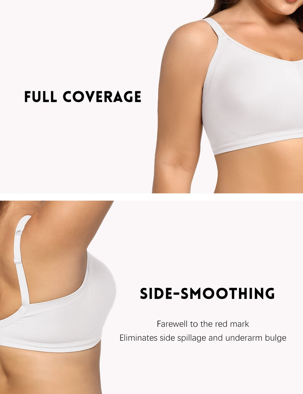 Seamless Bra Women Comfort Wireless Full-Coverage Bras Female Push Up Sexy Lingerie Underwear Wide Shoulder Straps Intimates