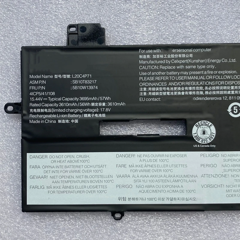 Lenovo-bateria de Carbono Thinkpad x1 L20c4p71 L20l4p71 L20l4p71 L20d4p71 L20d4p71 5b10w13972 Sb10t83215 ° Yoga X1c g6 6ª Geração 20xw 20xx - Imagem 3